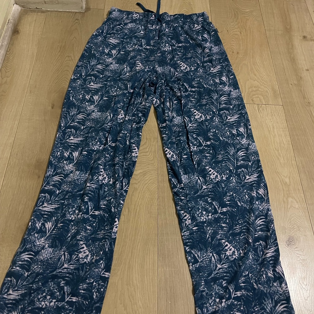 Blue and White Patterned Pants